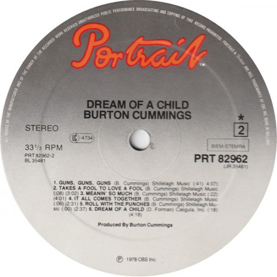 Burton Cummings - Dream Of A Child