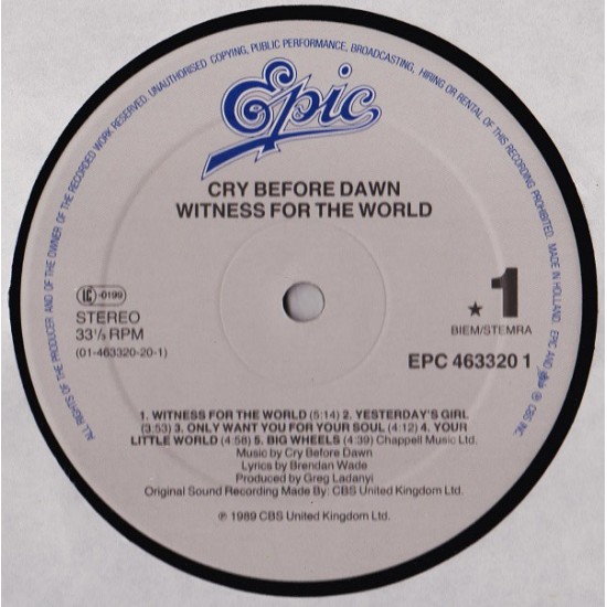 Cry Before Dawn - Witness For The World
