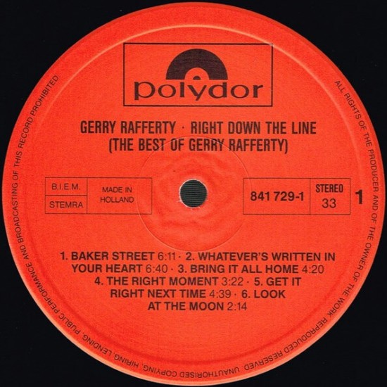 Gery Rafferty - Right Down The Line
