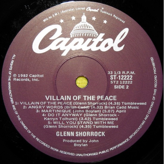 Glenn Shorrock - Villain Of The Peace