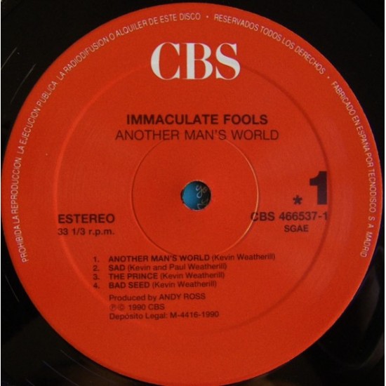 Immaculate Fools - Another Mans World