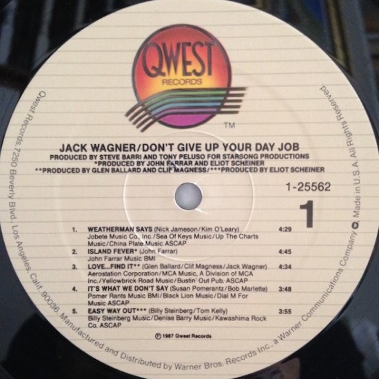 Jack Wagner - Dont Give Up Your Day Job