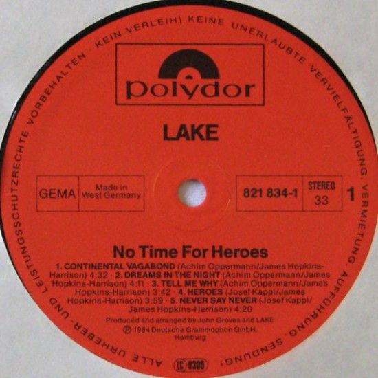 Lake - No Time For Heroes