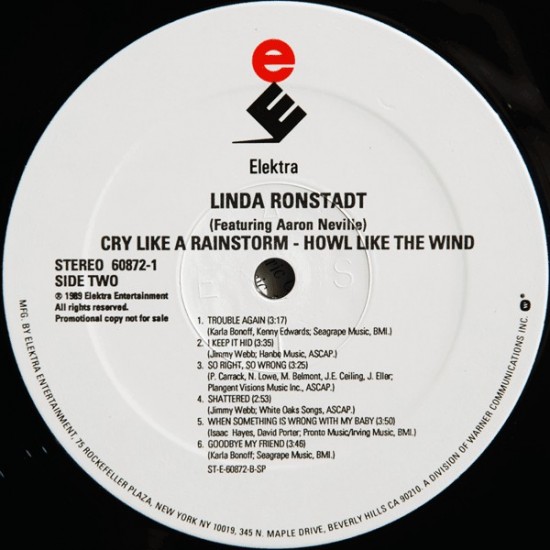 Linda Ronstadt - Cry Like A Rainstorm Howl Like The Wind