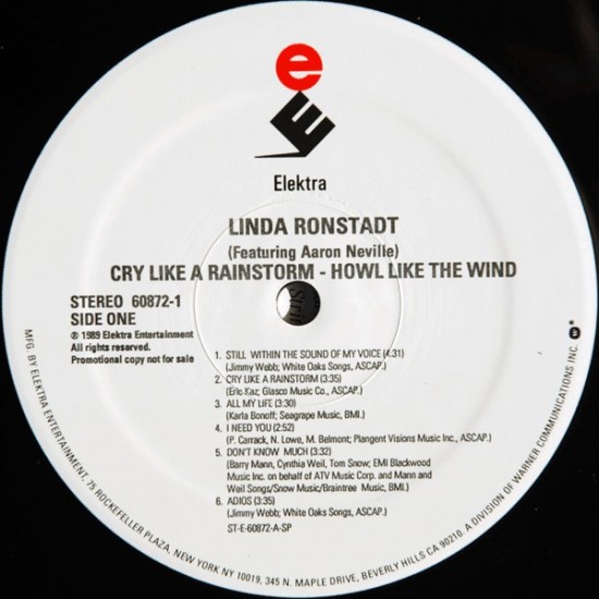 Linda Ronstadt - Cry Like A Rainstorm Howl Like The Wind