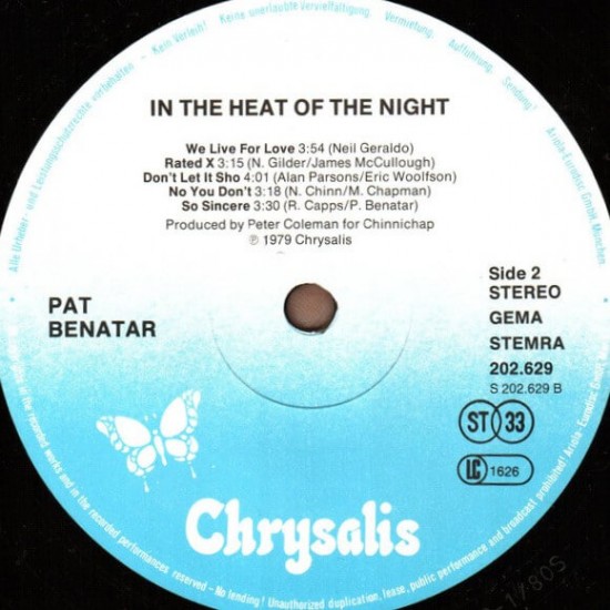 Pat Benatar - In The Heat Of The Night