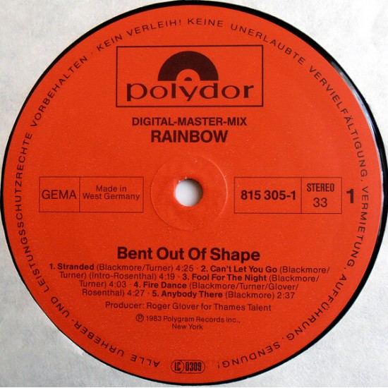 Rainbow - Bent Out Of Shape