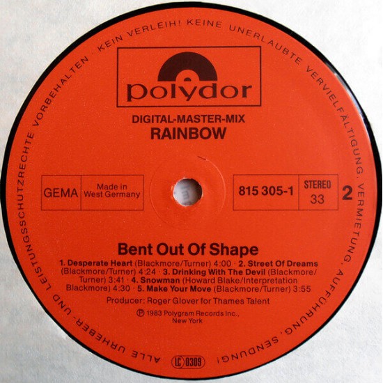 Rainbow - Bent Out Of Shape