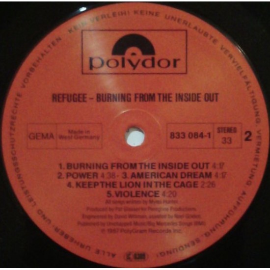 Refugee - Burning From The Inside Out