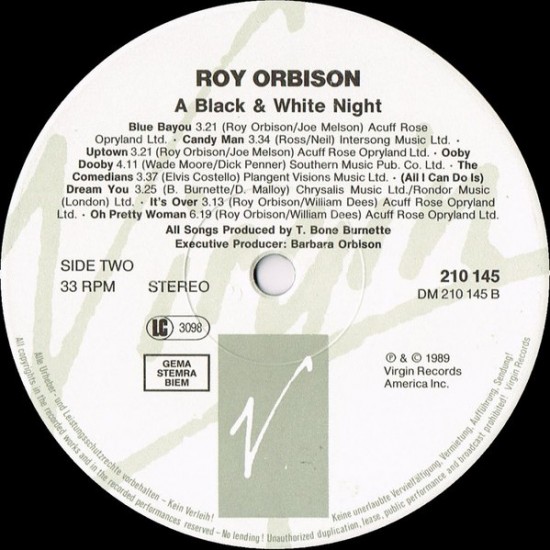 Roy Orbison - A Black And White Night Live