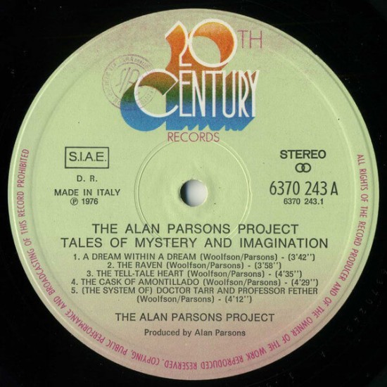 The Alan Parsons Project - Tales Of Mystery And Imagination Edgar Allan Poe