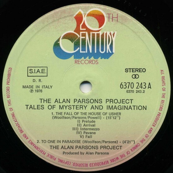 The Alan Parsons Project - Tales Of Mystery And Imagination Edgar Allan Poe