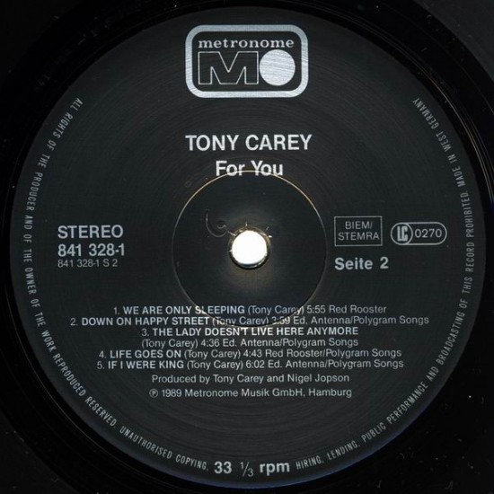 Tony Carey - For You