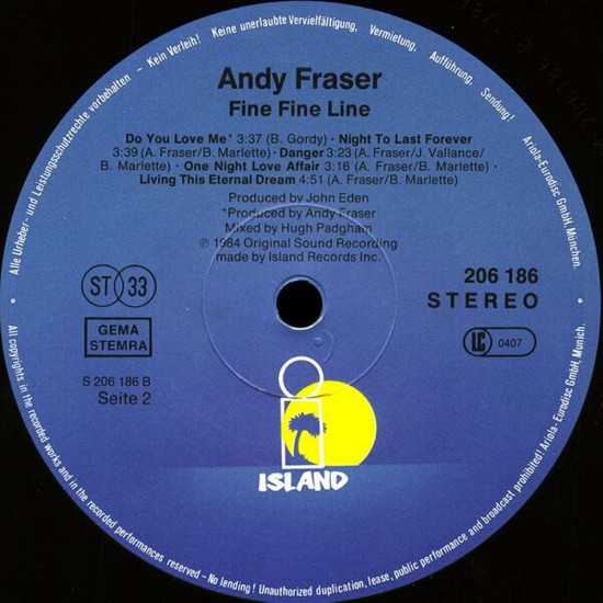 Andy Fraser - Fine Fine Line
