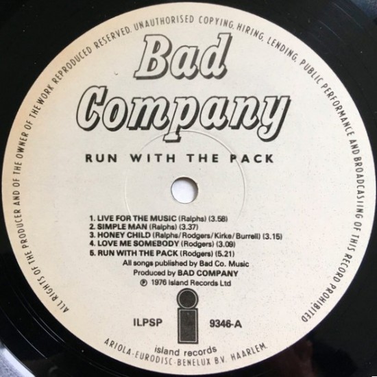 Bad Company - Run With The Pack