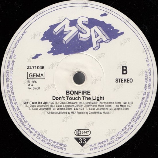 Bonfire - Dont Touch The Light