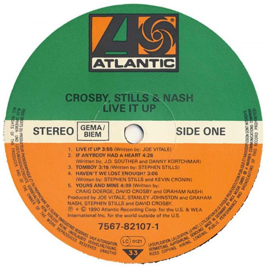 Crosby / Stills & Nash - Live It Up