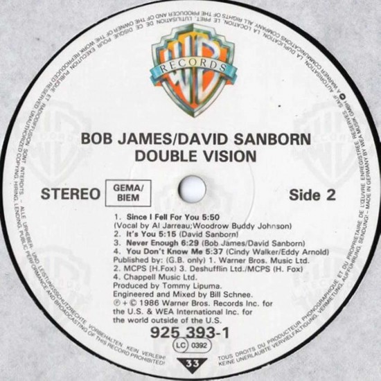 Bob James & David Sanborn - Double Vision