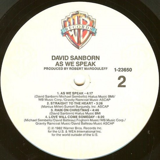 David Sanborn - As We Speak