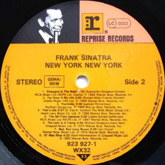 Frank Sinatra - His Greatest Hits New York New York