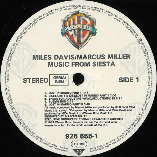 Miles Davis - Marcus Miller - Music From Siesta