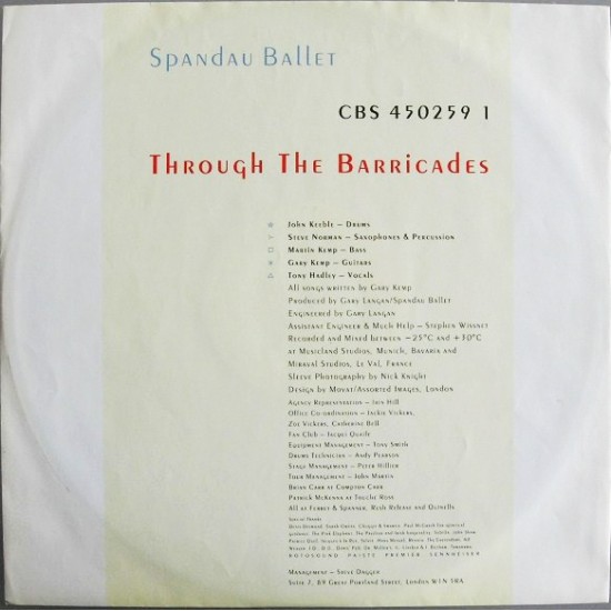 Spandau Ballet - Through The Barricades