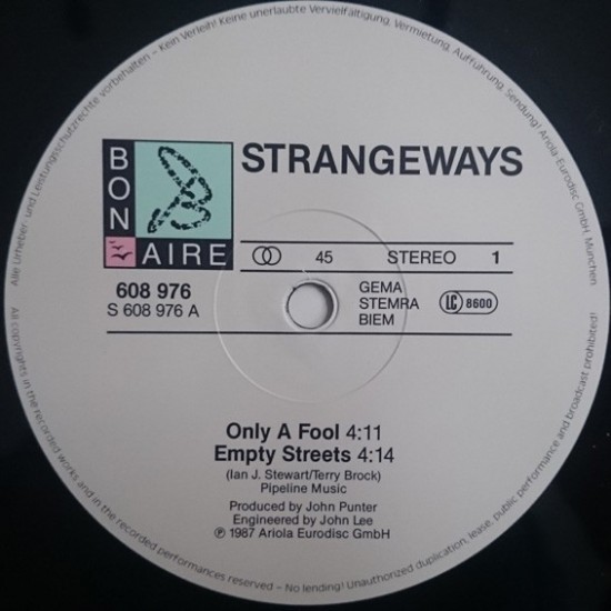 Strangeways - Only A Fool - Maxi Single