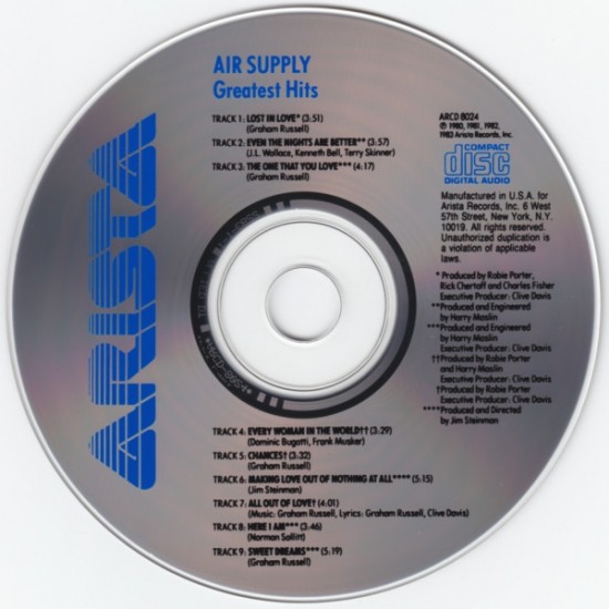 Air Supply : Greatest Hits - CD