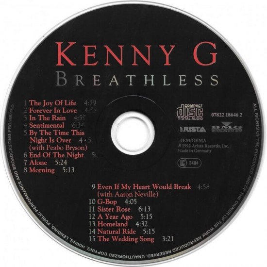 Kenny G : Breatless - CD